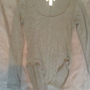 Ribbed scoop neck bodysuit